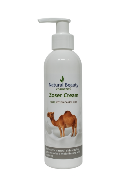 Benefits & Importance of Zoser Camel Milk Lotion: • Deep & Lasting Hydration: Nourishes skin and prevents dryness with rich fatty acids. • Brightens & Evens Skin Tone: Helps reduce pigmentation and dark spots for a more radiant complexion. • Fights Signs of Aging: Combats wrinkles and fine lines with powerful antioxidants. • Soothes Sensitive Skin: Relieves redness and irritation, leaving your skin feeling comfortable. • Acne Treatment: Its antibacterial and anti-inflammatory properties can help treat acne and prevent breakouts • Rich in Nutrients: Contains essential vitamins, minerals, and proteins for healthy and beautiful skin. • Natural Sun Protection: Camel milk offers some natural protection against ultraviolet (UV)